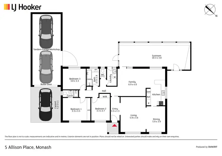 Floorplan of Homely house listing, 5 Allison Place, Monash ACT 2904
