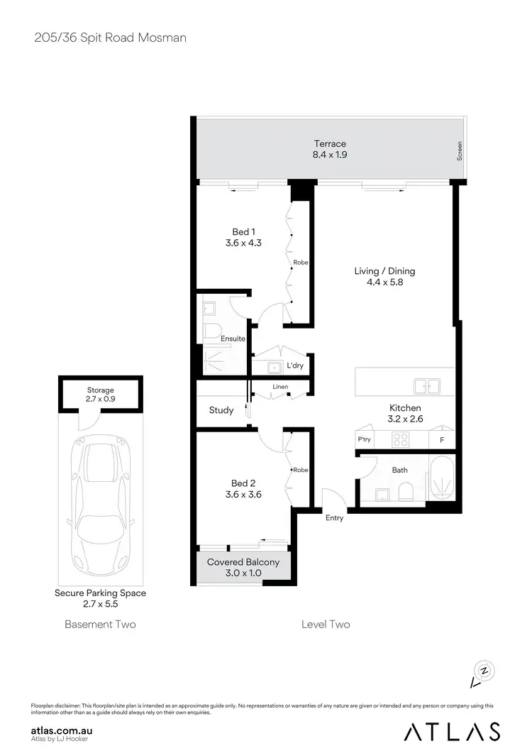 Floorplan of Homely unit listing, 205/36 Spit Road, Mosman NSW 2088