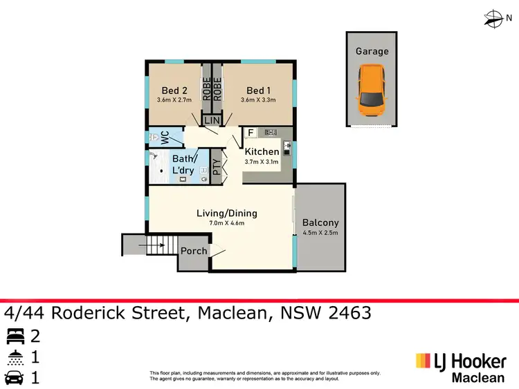 Floorplan of Homely unit listing, 4/44 Roderick Street, Maclean NSW 2463