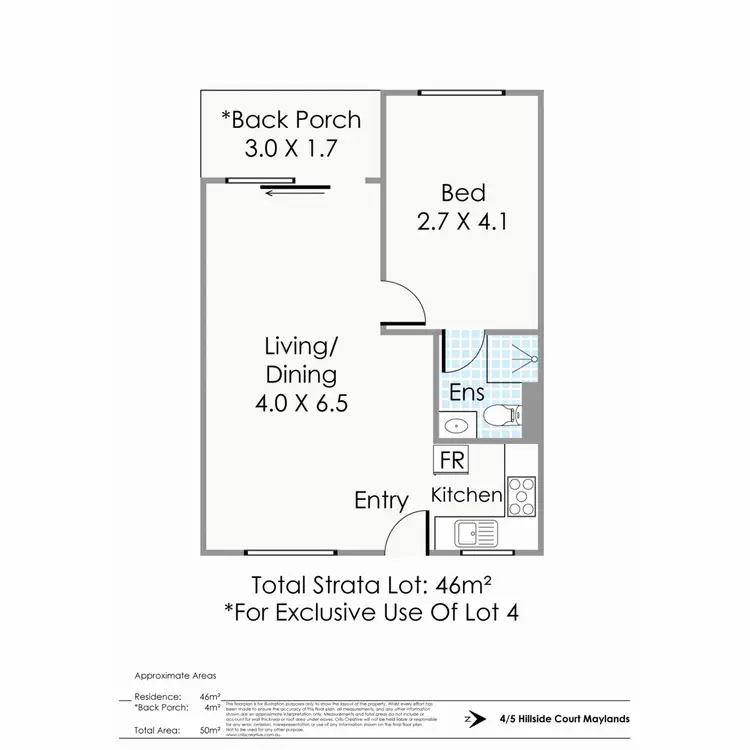 Floorplan of Homely unit listing, 4/5 Hillside Crescent, Maylands WA 6051