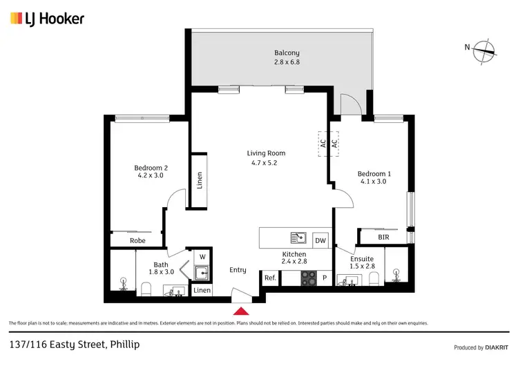 Floorplan of Homely apartment listing, 137/116 Easty Street, Phillip ACT 2606