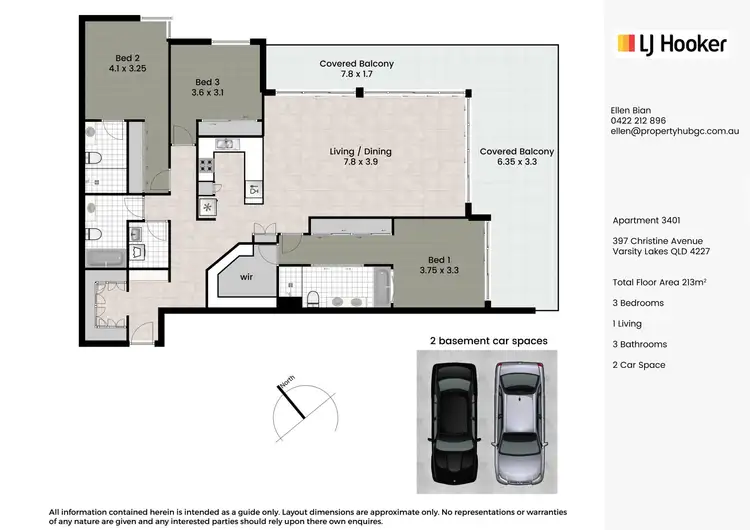 Floorplan of Homely apartment listing, 3401/397 Christine Avenue, Varsity Lakes QLD 4227