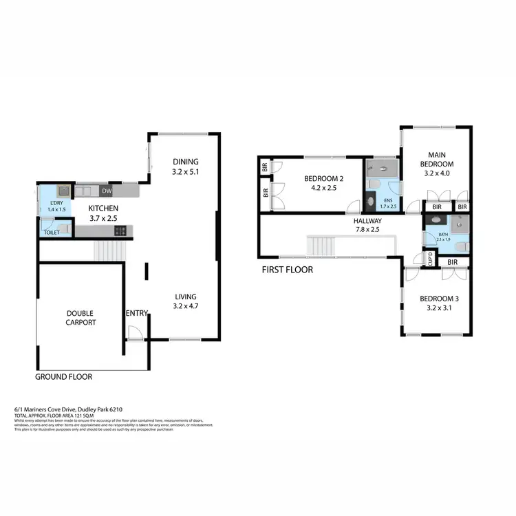 Floorplan of Homely townhouse listing, 6/1 Mariners Cove Drive, Dudley Park WA 6210