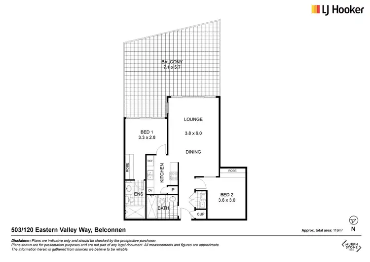 Floorplan of Homely house listing, 503/120 Eastern Valley Way, Belconnen ACT 2617