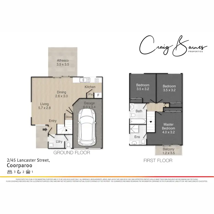 Floorplan of Homely townhouse listing, 2/45 Lancaster Street, Coorparoo QLD 4151