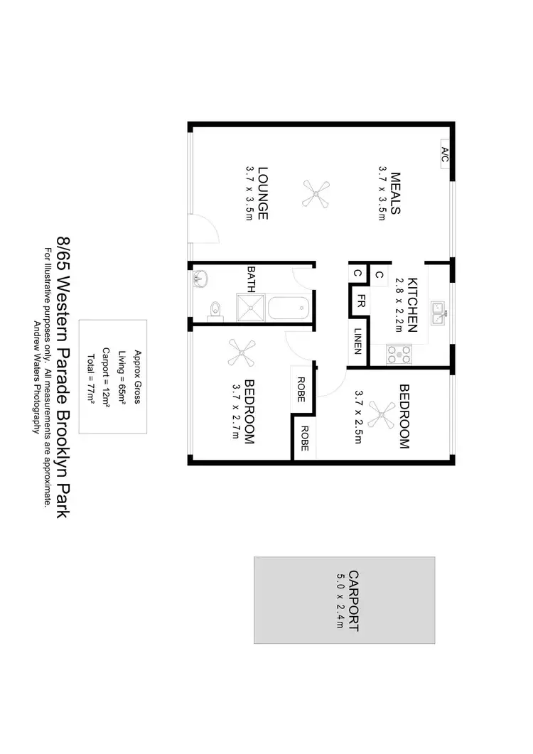 Floorplan of Homely unit listing, 8/65 Western Parade, Brooklyn Park SA 5032