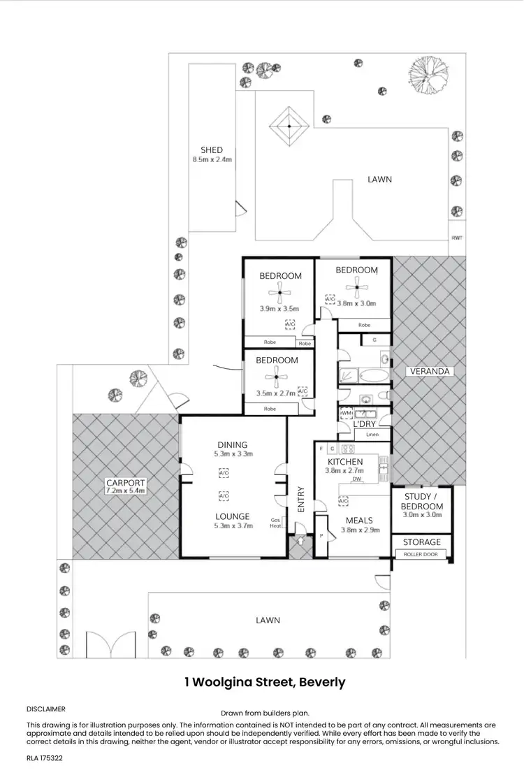 Floorplan of Homely house listing, 1 Woolgina Street, Beverley SA 5009