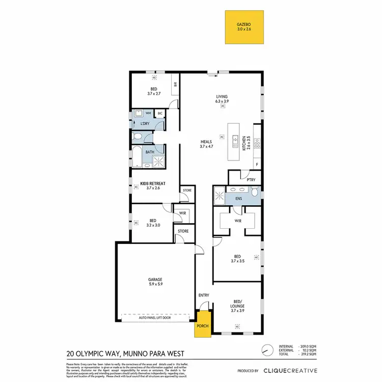 Floorplan of Homely house listing, 20 Olympic Way, Munno Para West SA 5115