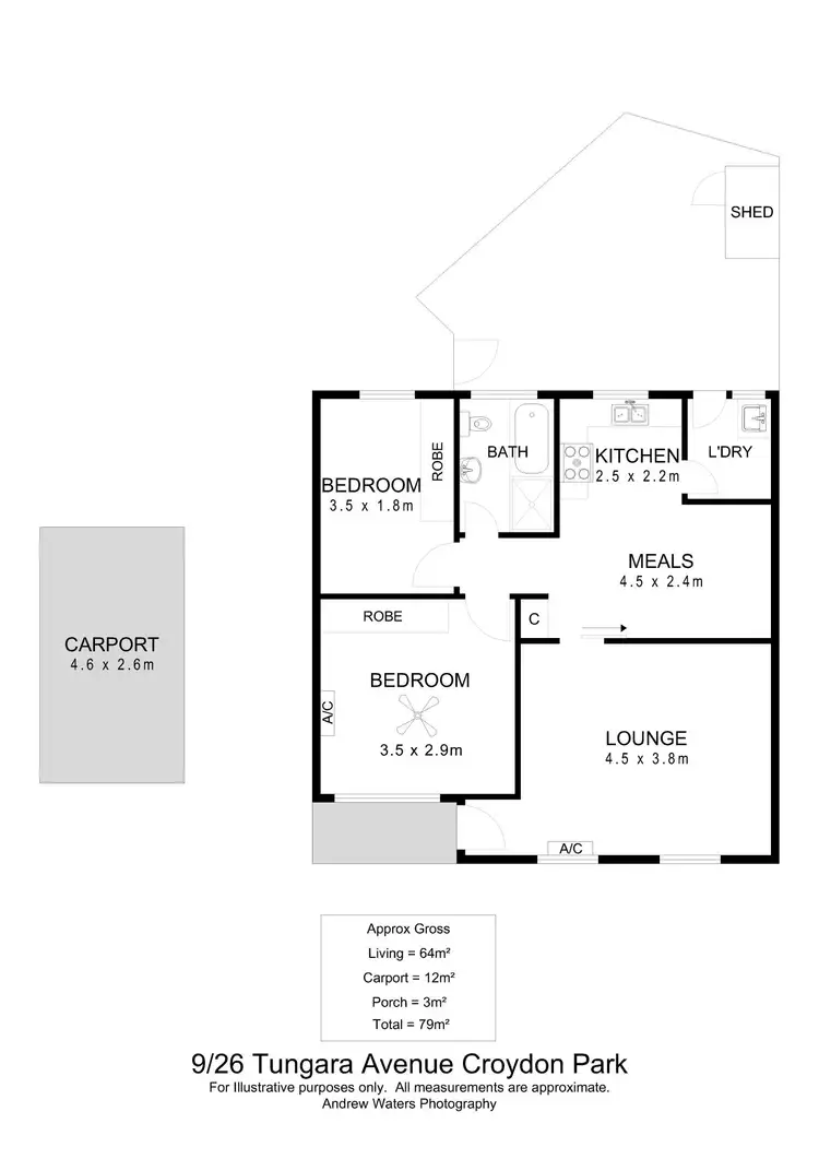Floorplan of Homely unit listing, 9/26 Tungara Avenue, Croydon Park SA 5008