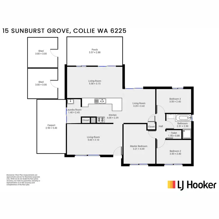 Floorplan of Homely house listing, 15 Sunburst Grove, Collie WA 6225