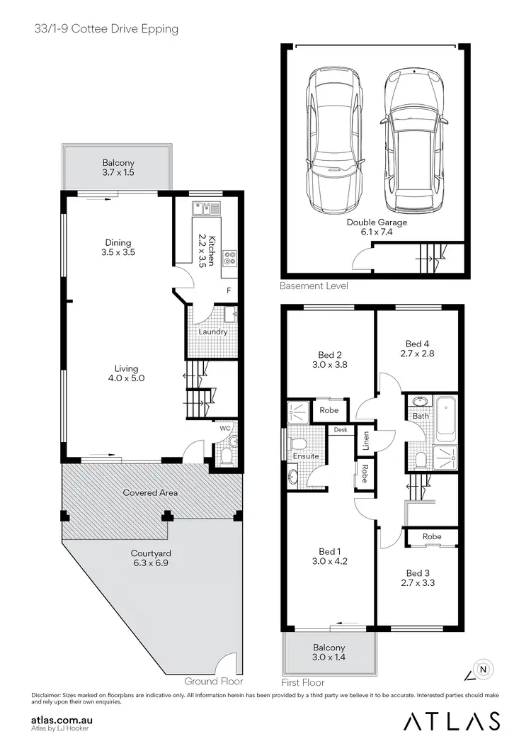 Floorplan of Homely townhouse listing, 33/1-9 Cottee Drive, Epping NSW 2121