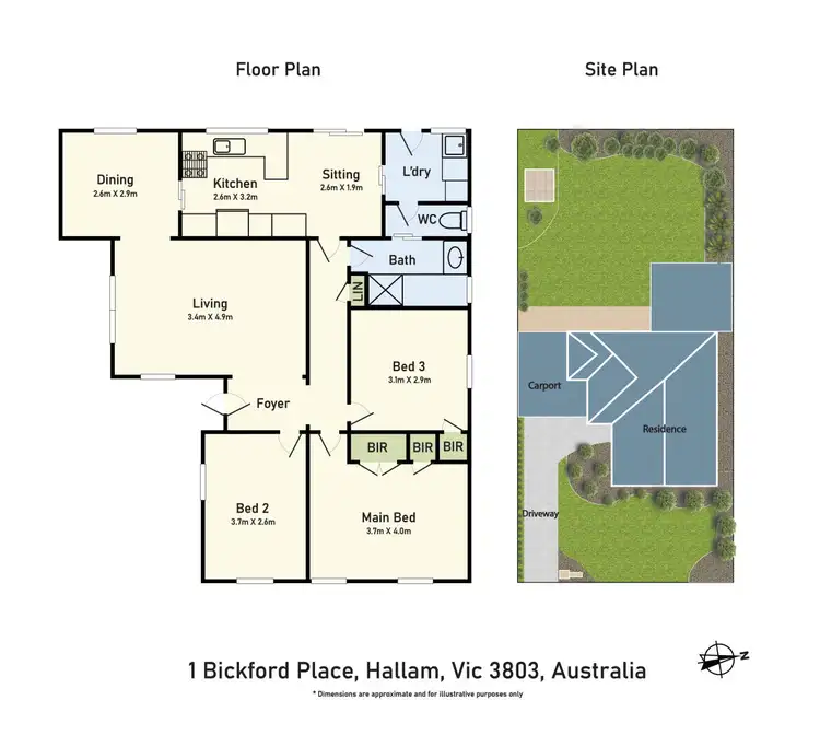 Floorplan of Homely house listing, 1 Bickford Place, Hallam VIC 3803