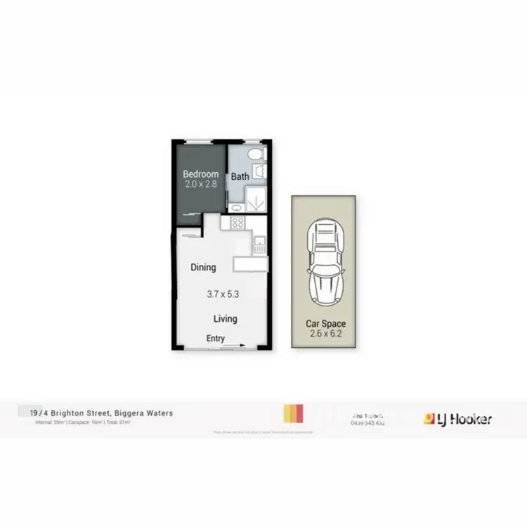 Floorplan of Homely unit listing, 19/4 Brighton Street, Biggera Waters QLD 4216