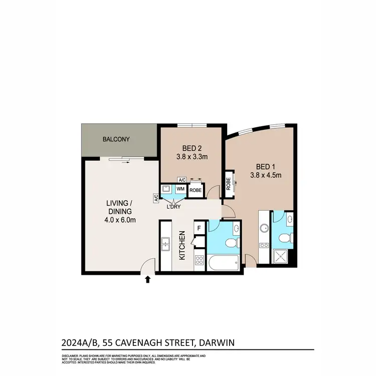 Floorplan of Homely unit listing, 2024/55 Cavenagh Street, Darwin City NT 800