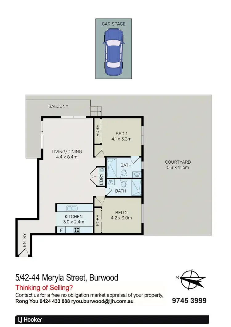 Floorplan of Homely apartment listing, 5/42-44 Meryla Street, Burwood NSW 2134