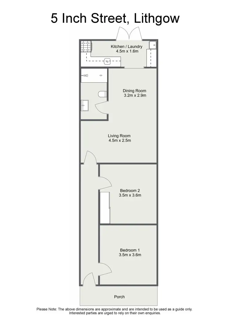 Floorplan of Homely semi-detached listing, 5 Inch Street, Lithgow NSW 2790