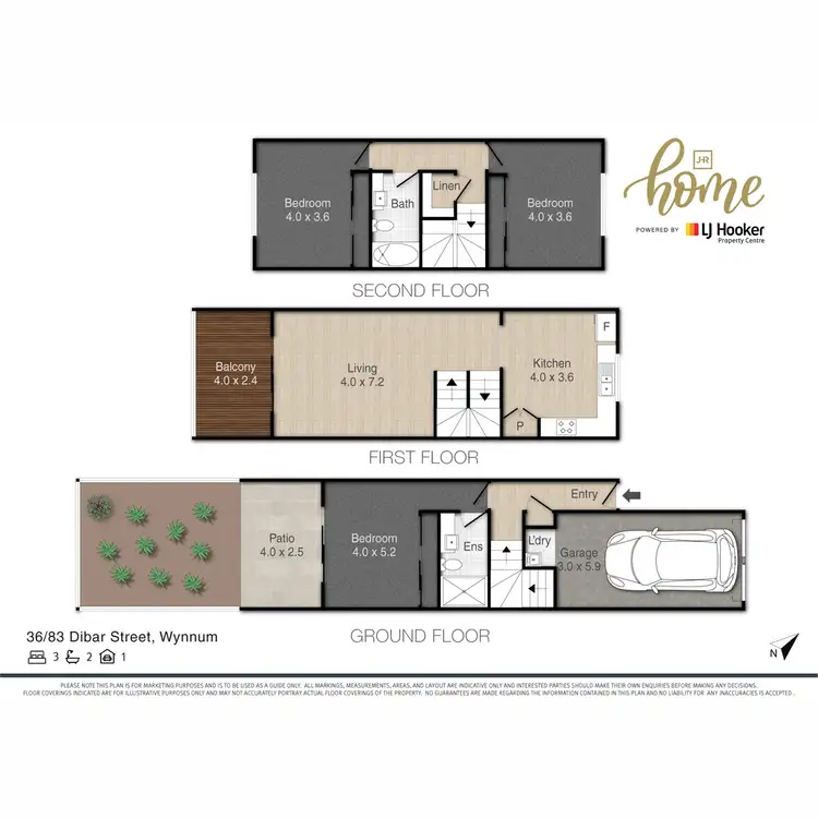Floorplan of Homely townhouse listing, 36/83 Dibar Street, Wynnum QLD 4178