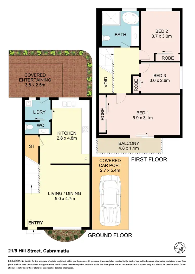 Floorplan of Homely townhouse listing, 21/9 Hill St, Cabramatta NSW 2166