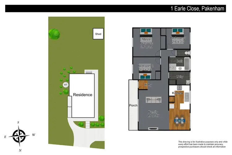 Floorplan of Homely house listing, 1 Earle Close, Pakenham VIC 3810