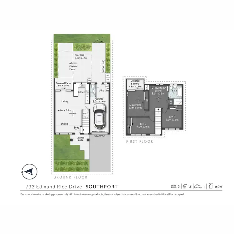 Floorplan of Homely townhouse listing, 33 Edmund Rice Drive, Southport QLD 4215