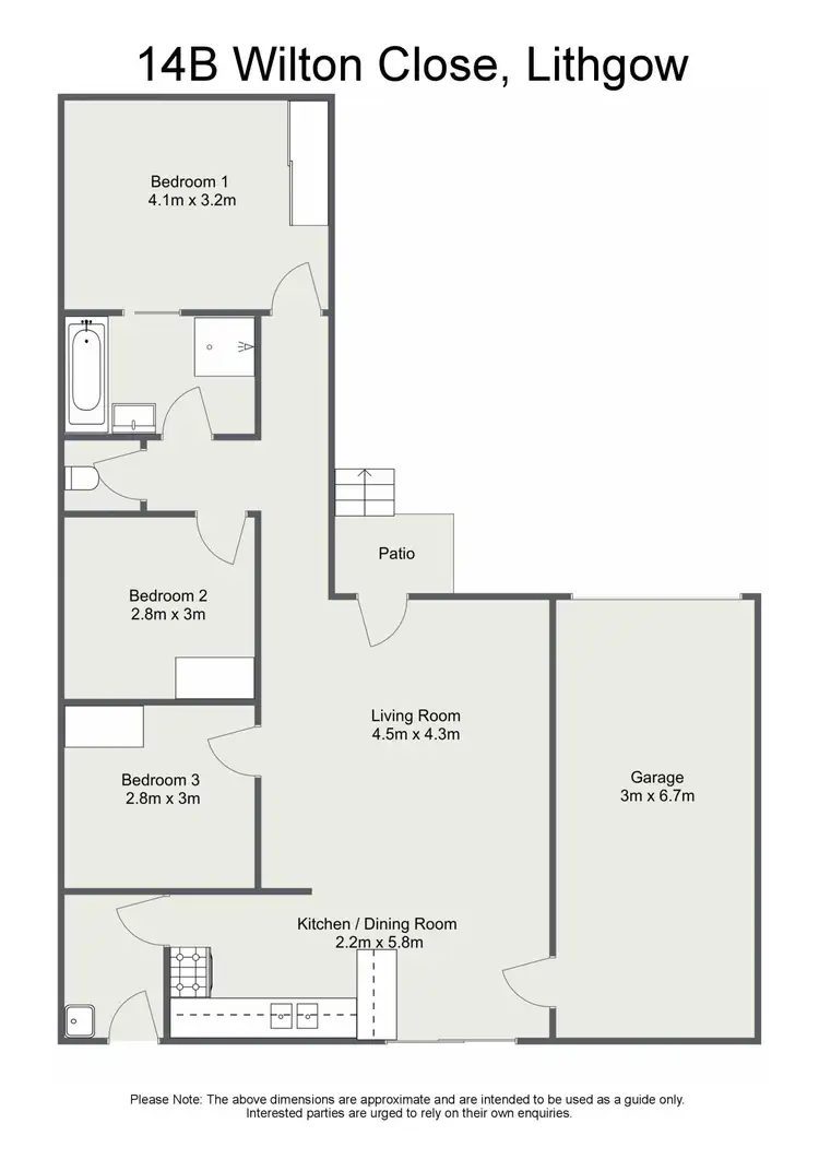 Floorplan of Homely semi-detached listing, 14B Wilton Close, Lithgow NSW 2790