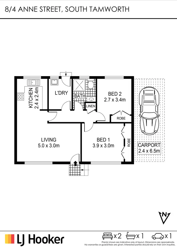 Floorplan of Homely unit listing, 8/4 Anne Street, South Tamworth NSW 2340
