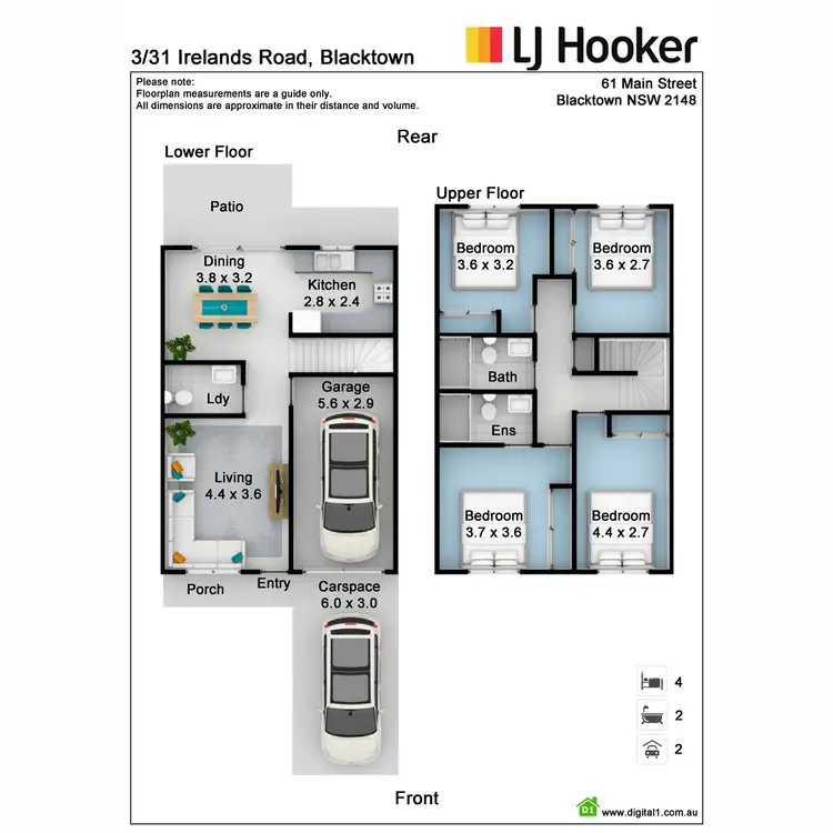 Floorplan of Homely townhouse listing, 3/31 Irelands Road, Blacktown NSW 2148