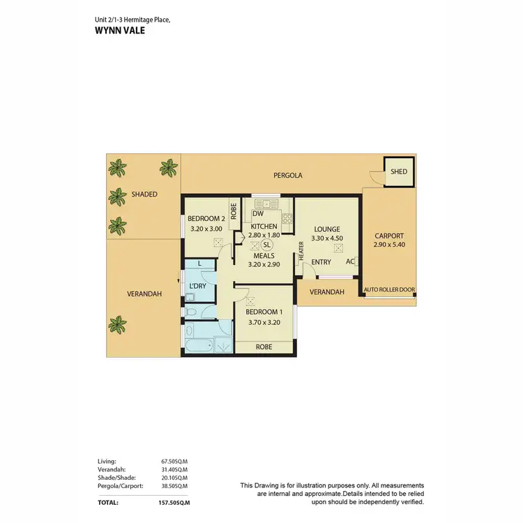 Floorplan of Homely unit listing, 2/1 Hermitage Place, Wynn Vale SA 5127