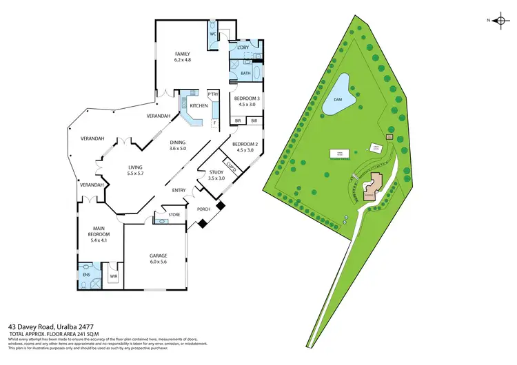 Floorplan of Homely rural property listing, 43 Davey Road, Uralba NSW 2477
