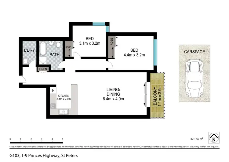 Floorplan of Homely apartment listing, Apartment G103/7-11 Princes Highway, St Peters NSW 2044