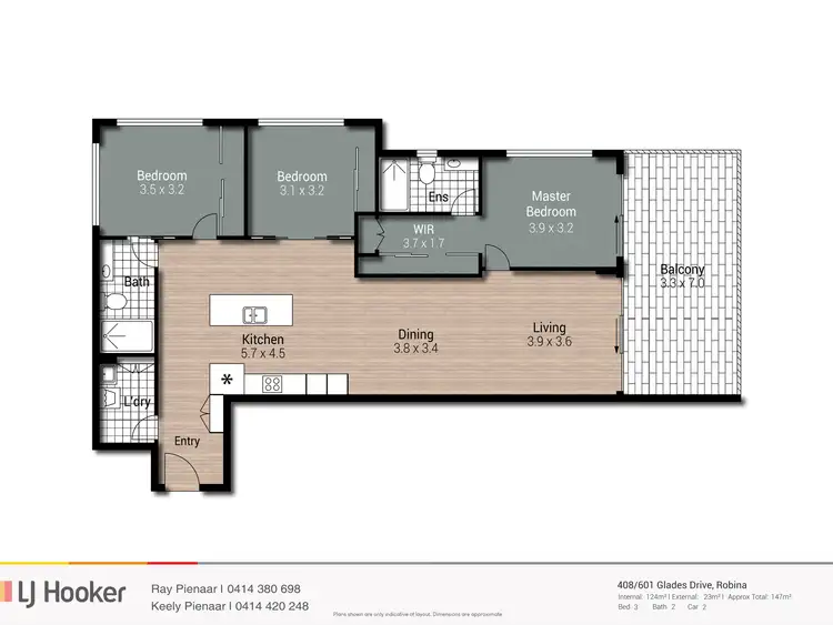 Floorplan of Homely apartment listing, 408/601 Glades Drive, Robina QLD 4226