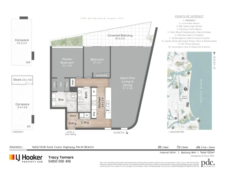 Floorplan of Homely apartment listing, 1605/1328 Gold Coast Highway, Palm Beach QLD 4221