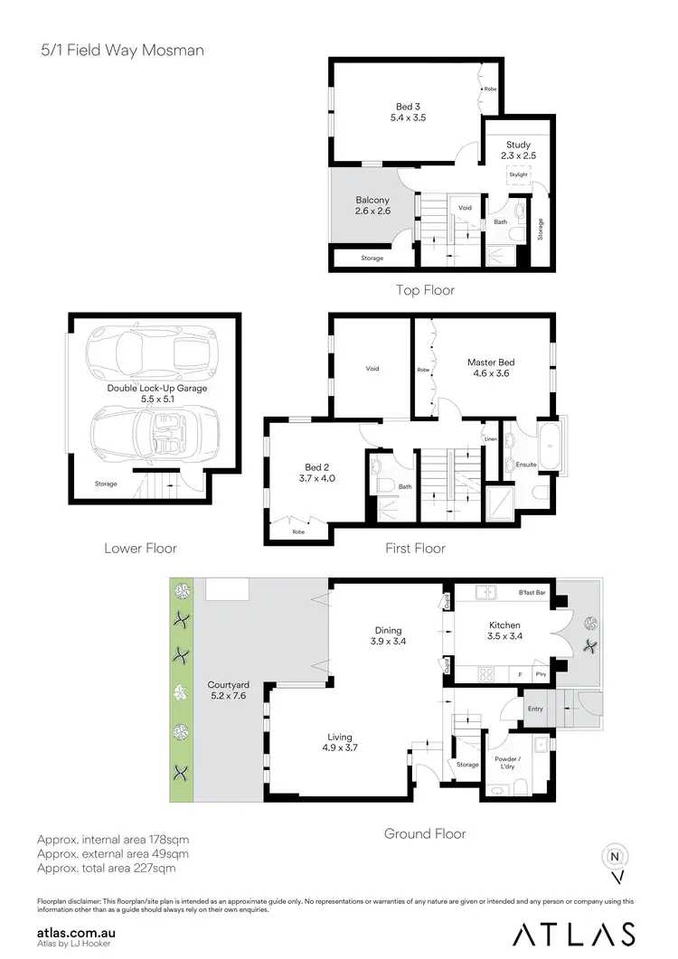 Floorplan of Homely townhouse listing, 5/1 Field Way, Mosman NSW 2088