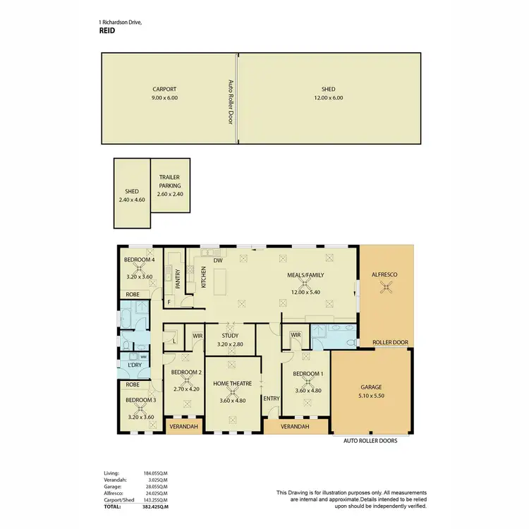 Floorplan of Homely house listing, 1 Richardson Drive, Reid SA 5118
