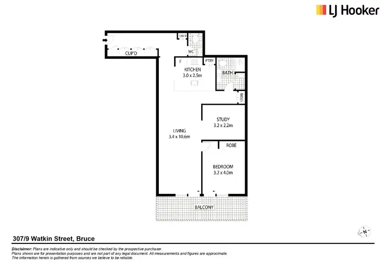 Floorplan of Homely apartment listing, 307/9 Watkin Street, Bruce ACT 2617