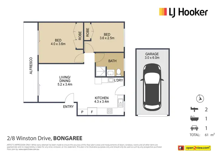 Floorplan of Homely unit listing, 2/8-10 Winston Drive, Bongaree QLD 4507