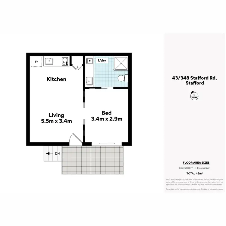 Floorplan of Homely unit listing, 43/348 Stafford Road, Stafford QLD 4053