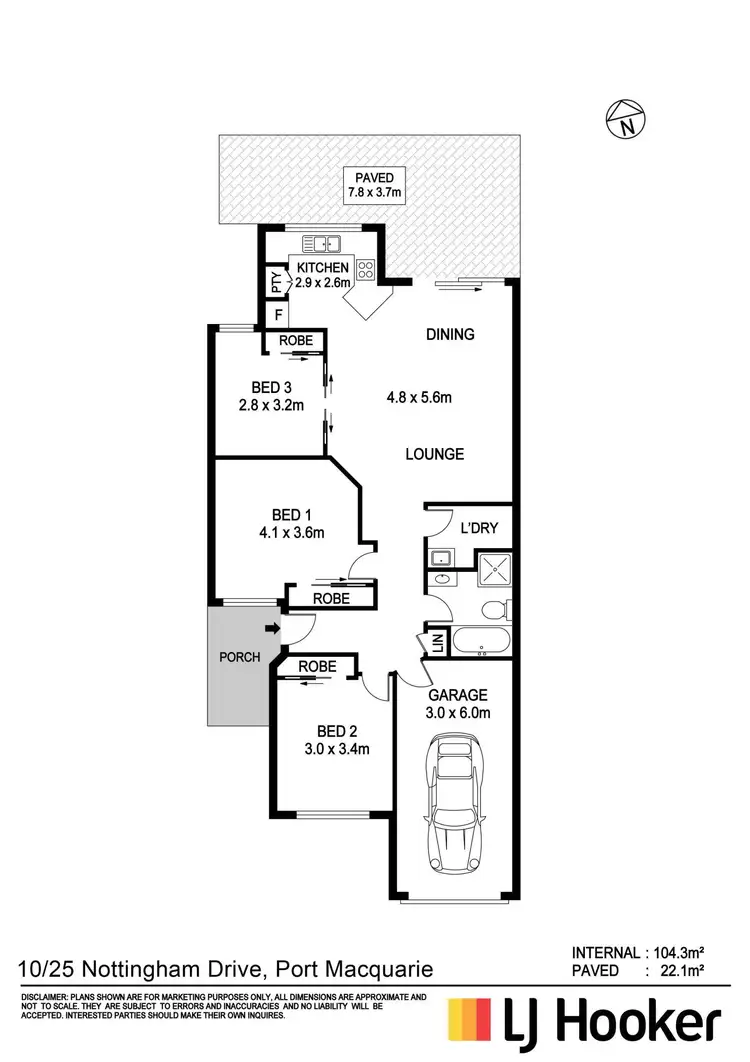 Floorplan of Homely villa listing, 10/25 Nottingham Drive, Port Macquarie NSW 2444