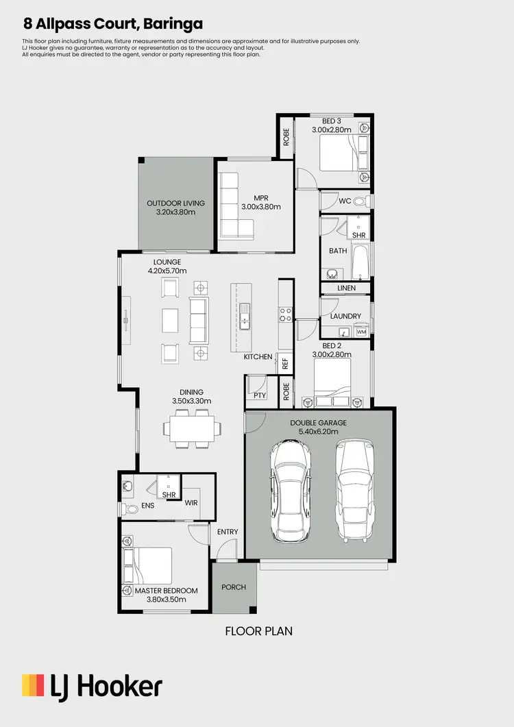 Floorplan of Homely house listing, 8 Allpass Court, Baringa QLD 4551