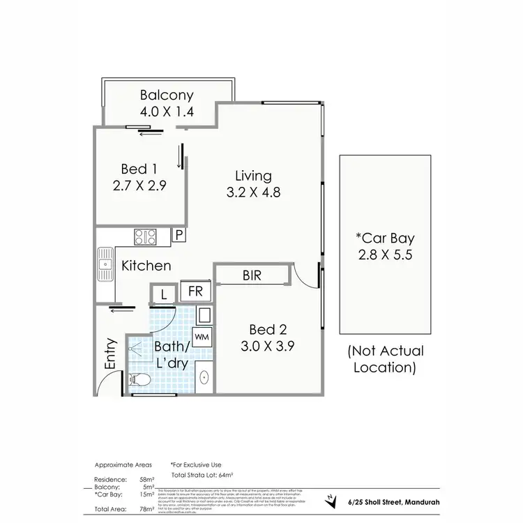 Floorplan of Homely unit listing, 6/25-27 Sholl Street, Mandurah WA 6210
