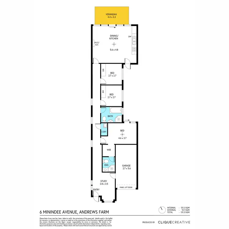 Floorplan of Homely house listing, 6 Minindee Avenue, Andrews Farm SA 5114