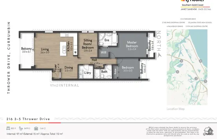 Floorplan of Homely unit listing, 216/3-5 Thrower Drive, Currumbin QLD 4223