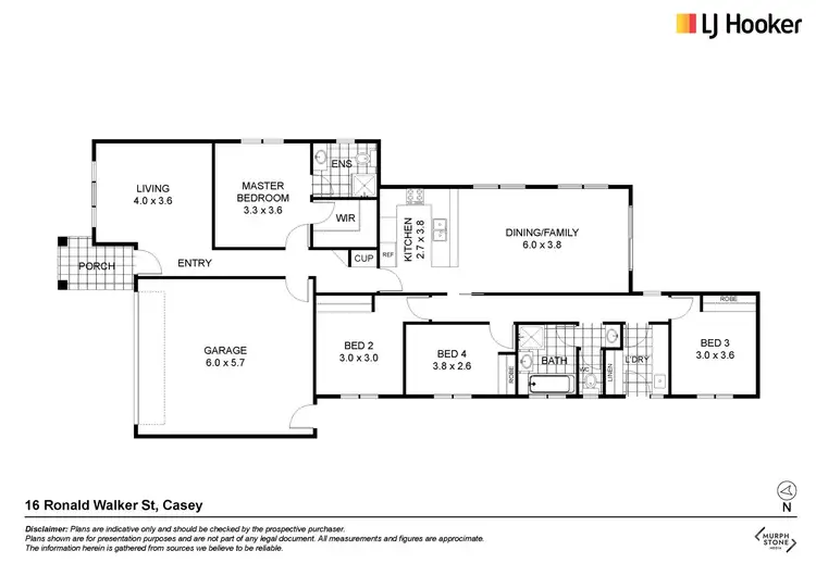 Floorplan of Homely house listing, 16 Ronald Walker Street, Casey ACT 2913
