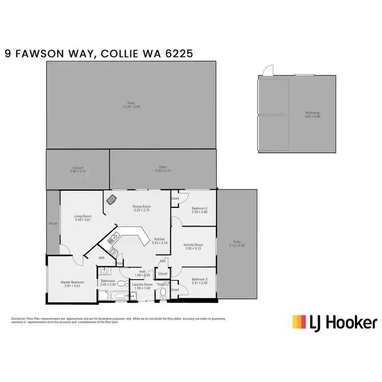 Floorplan of Homely house listing, 9 Fawdon Way, Collie WA 6225
