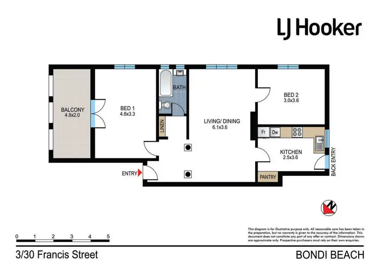 Floorplan of Homely apartment listing, 3/30 Francis Street, Bondi Beach NSW 2026