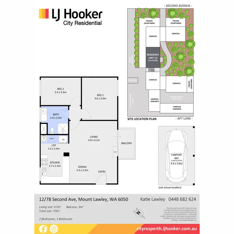 Floorplan of Homely unit listing, 12/78 Second Avenue, Mount Lawley WA 6050