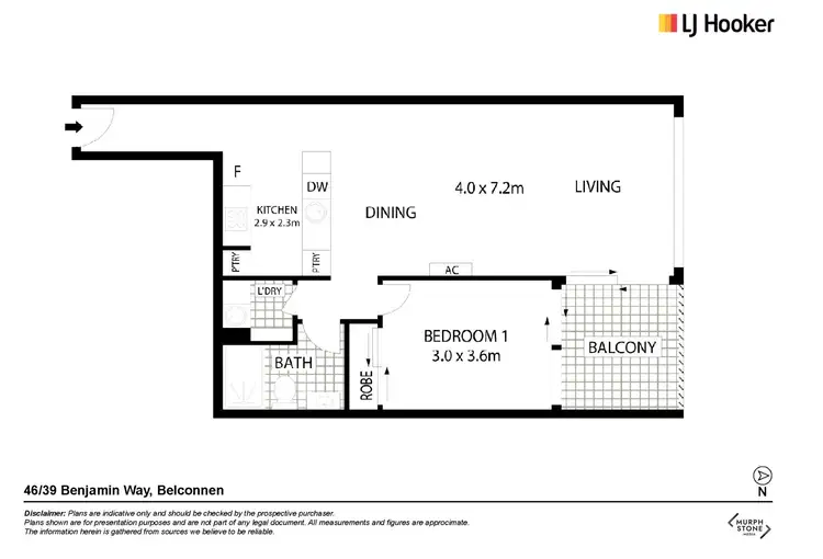Floorplan of Homely unit listing, 46/39 Benjamin Way, Belconnen ACT 2617