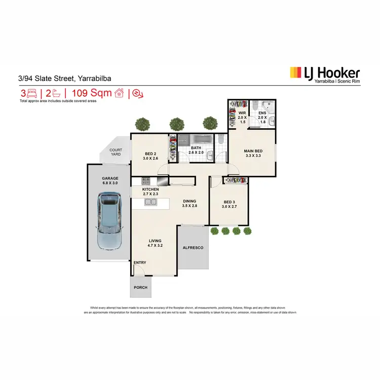Floorplan of Homely townhouse listing, 3/94 Slate Street, Yarrabilba QLD 4207