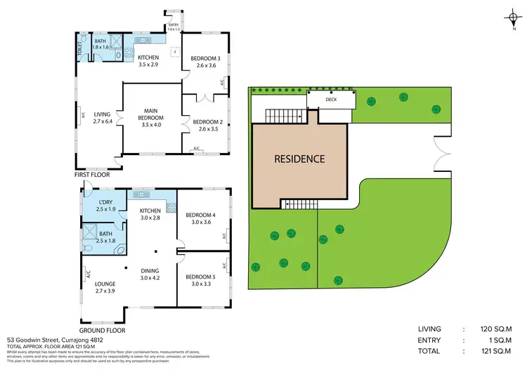 Floorplan of Homely semi-detached listing, 53 Goodwin Street, Currajong QLD 4812