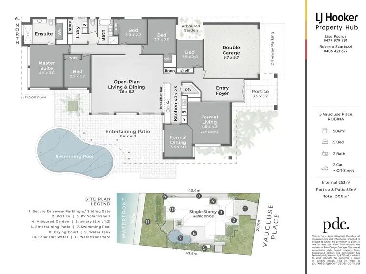 Floorplan of Homely house listing, 5 Vaucluse Place, Robina QLD 4226